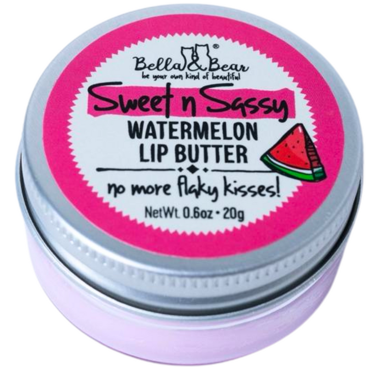 Sweet 'n' Sassy Watermelon Gift Set Foaming Body Wash & Bubble Bath, Body Scrub, Lip Butter & Lip Scrub x 6