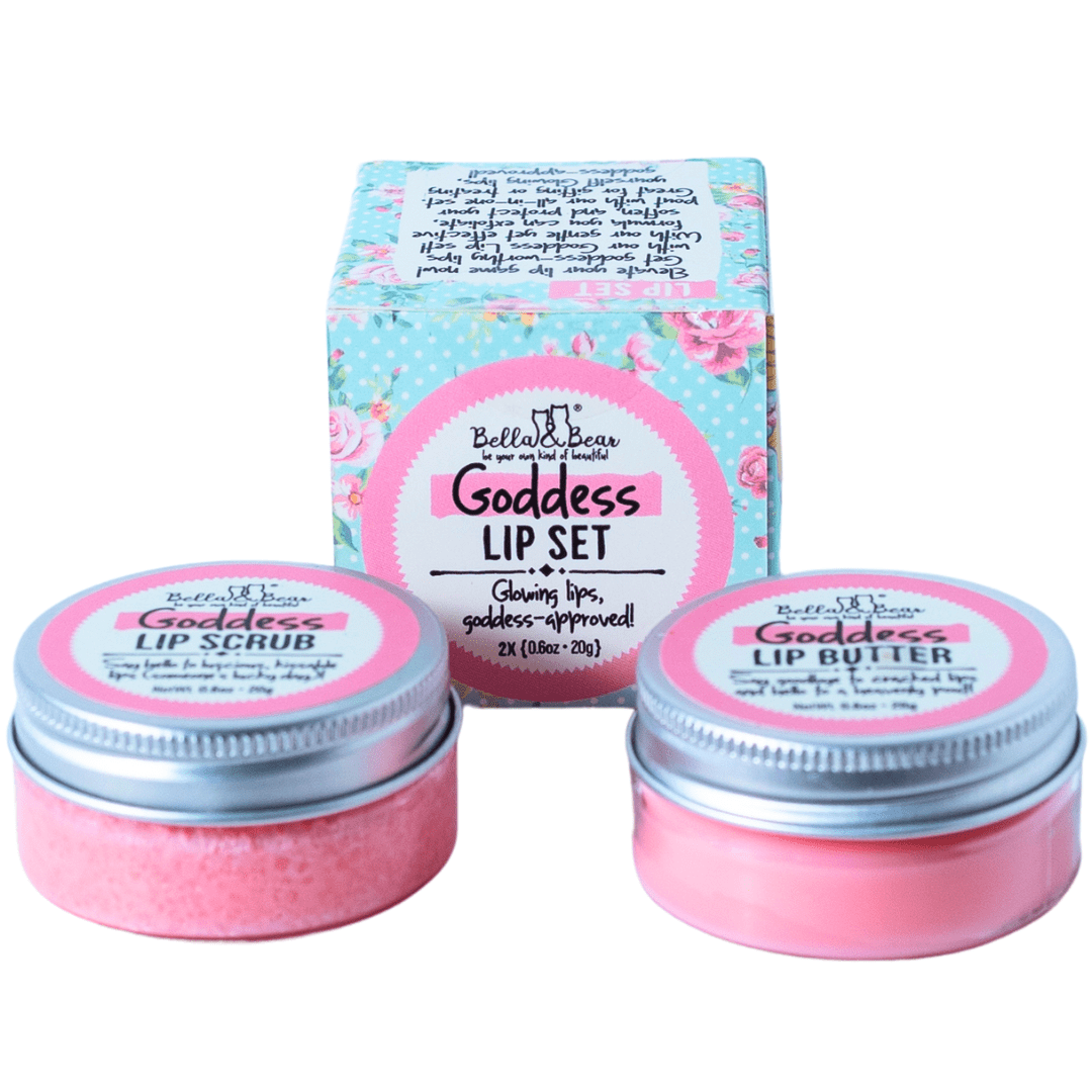 Bella and Bear Facial Care Goddess Lip Set - Lip Scrub & LIp Butter x 6