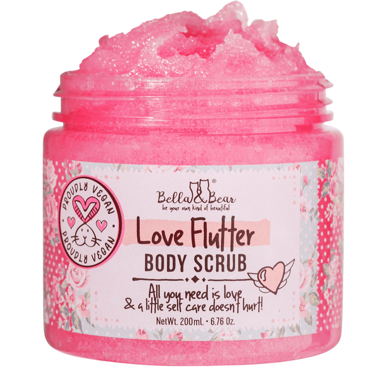 Bella and Bear Bath & Body Care Love Flutter Gift Set | Body Scrub | Body Butter | Valentines Gift x 6