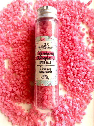 Bella and Bear Bath & Body Care Strawberry SALE SALE Bath Salts 2oz Travel Size Minis x 12