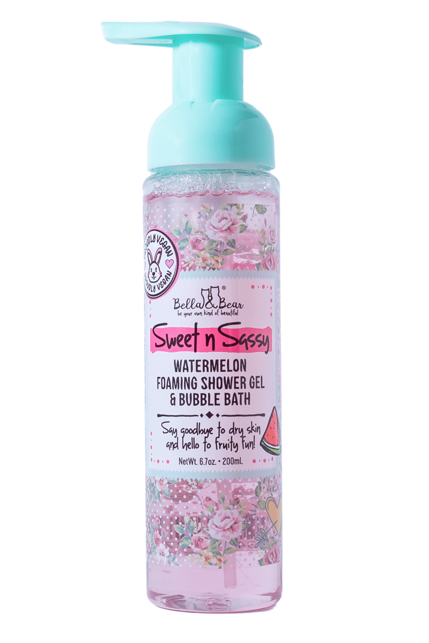 Bella and Bear Bath & Body Care Sweet 'n' Sassy Watermelon Foaming Shower Gel & Bubble Bath x 6