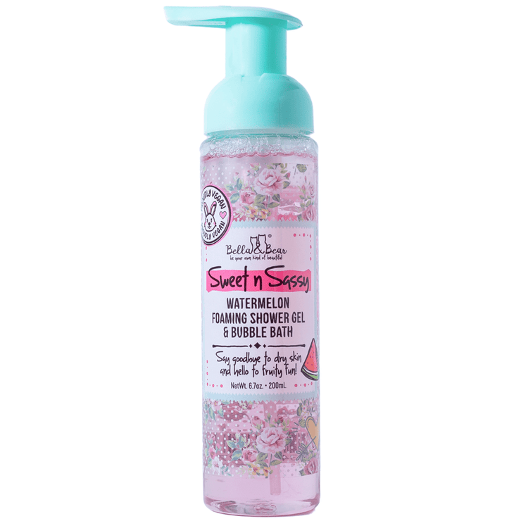 Bella and Bear Bath & Body Care Sweet 'n' Sassy Watermelon Foaming Shower Gel & Bubble Bath x 6