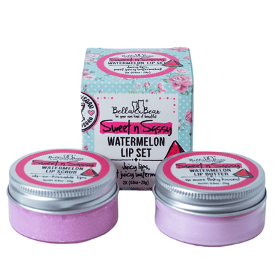 Bella and Bear Health & Beauty Sweet 'n' Sassy Watermelon Lip Set - Lip Scrub & Lip Butter  x 6