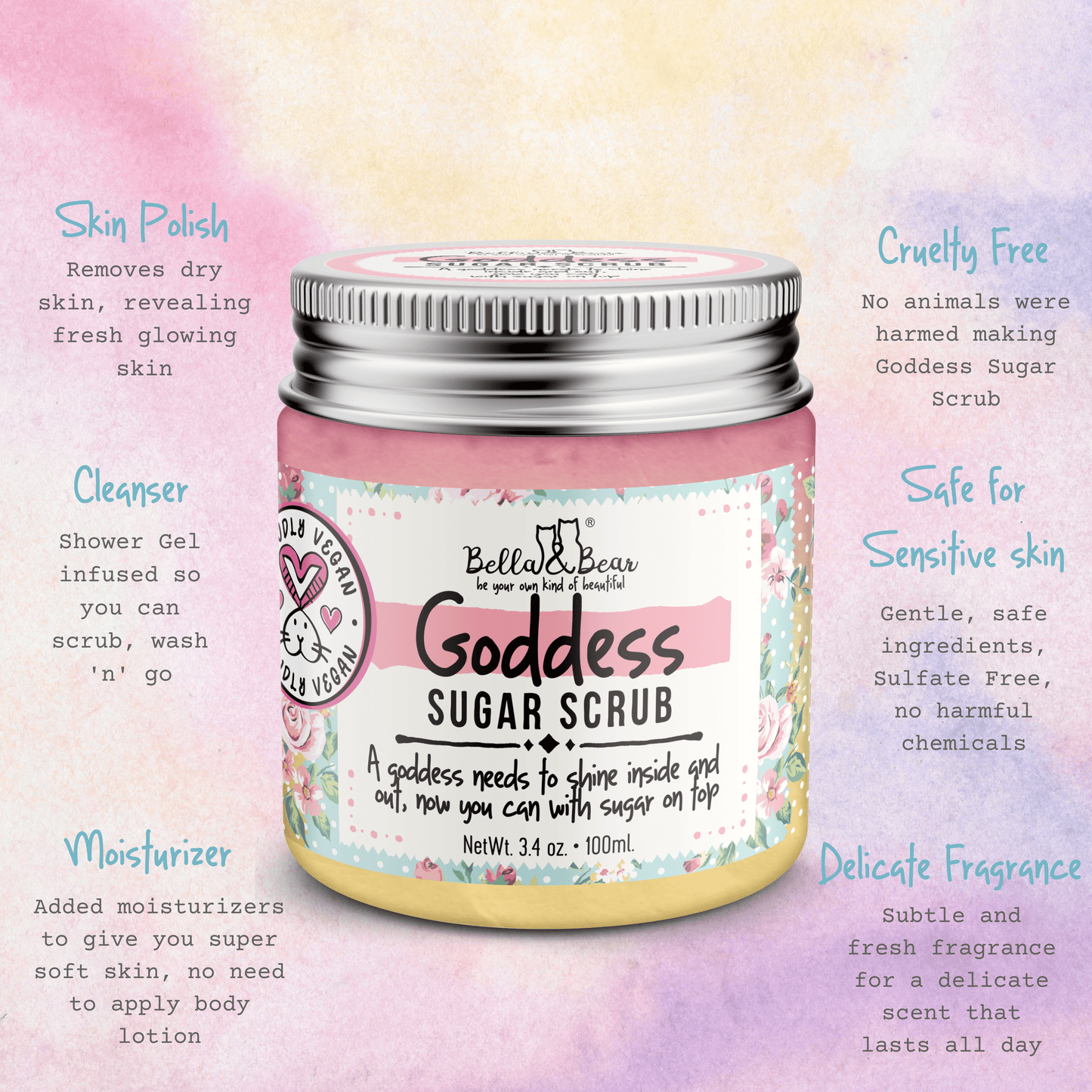 Bella and Bear Skin Care Goddess Sugar Scrub 6.7oz X 12 - C